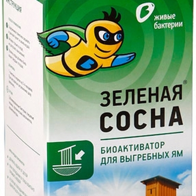 Биоактиватор для выгребных ям Зеленая сосна "Живые бактерии" 300 г., для дачных туалетов