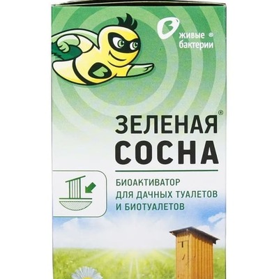 Биоактиватор для выгребных ям Зеленая сосна "Живые бактерии" 300 г., для дачных туалетов