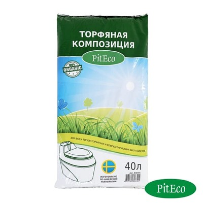 Торфяная смесь Piteco для биотуалетов 40л.