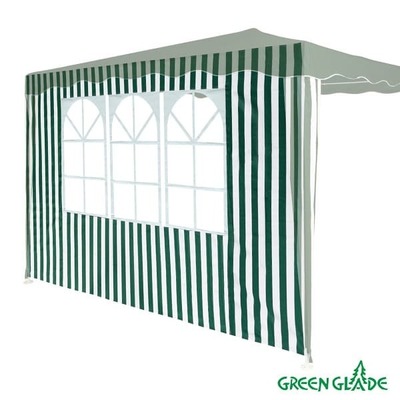 Стенка для садового тента Green Glade 1,95х2,95м полиэстер с окном зеленая 4110