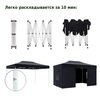 Шатер для дачи Helex 4342 S8.2, 3x4.5м черный