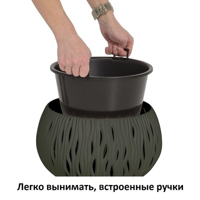 Кашпо для цветов Prosperplast SANDY Bowl - серый Артикул: DSK370-405U