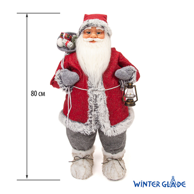 Фигурка Дед Мороз Winter Glade высота 80 см (красный/серый) Артикул: M21