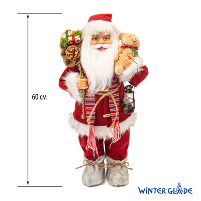 Фигурка Дед Мороз Winter Glade высота 60 см (красный вельвет) Артикул: M22 новогоднее украшение