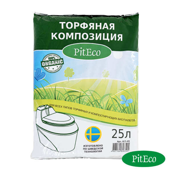 Торфяная смесь Piteco для биотуалетов 20л.